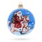 Santa Riding Horse Laden with Gifts Glass Ball Christmas Ornament3.25 Inches